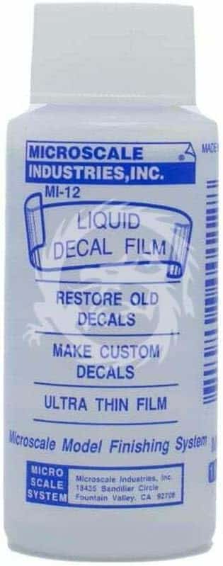 Microscale Liquid Decal Film bottle for restoring old cracked scale model decals