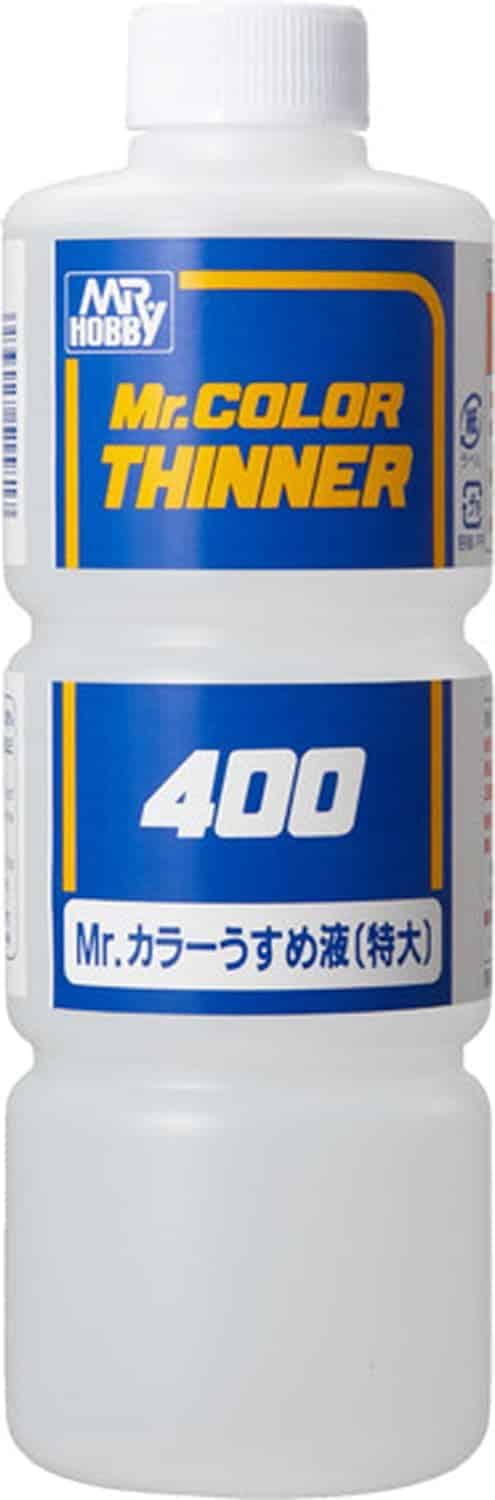 Mr Color Leveling Thinner 400ml yellow label bottle for Tamiya acrylics and Mr Surfacer primer