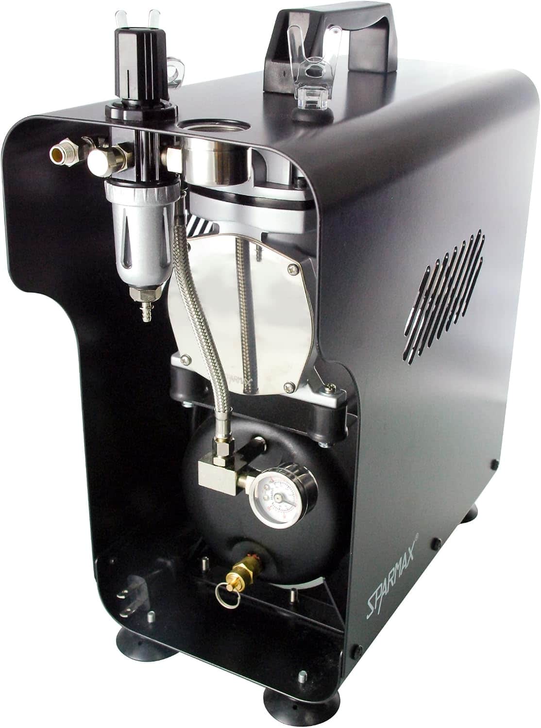 Sparmax TC-610H Plus enclosed quiet airbrush compressor with 2.5L tank for scale modeling