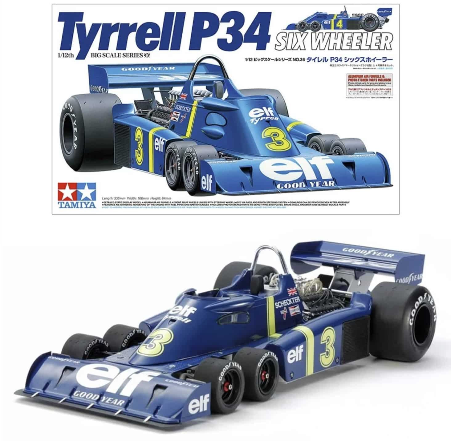 Tamiya 1/12 Tyrrell P34 Six-Wheeler (#12036) — The Return of a Big-Scale F1 Legend