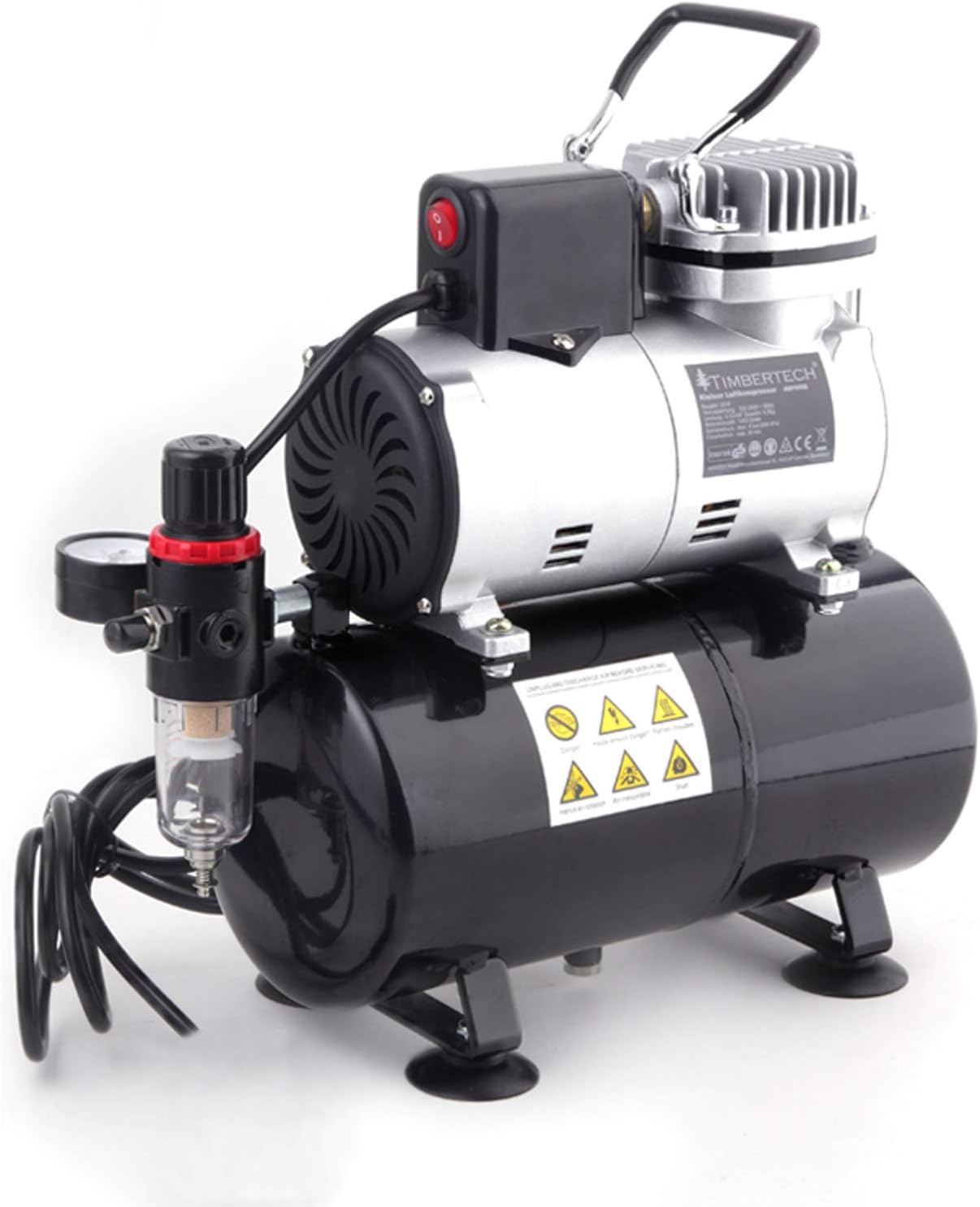 Timbertech ABPST08 AS-186 quiet airbrush compressor with 3L tank and moisture trap for scale models